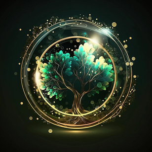 An illustration of a tree in a glass sphere.
The digital logo for genaiwrite.com